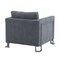 Armen Living Heritage Gray Fabric Upholstered Accent Chair with Brushed Stainless Steel Legs LCHT1GREY - alternate 2
